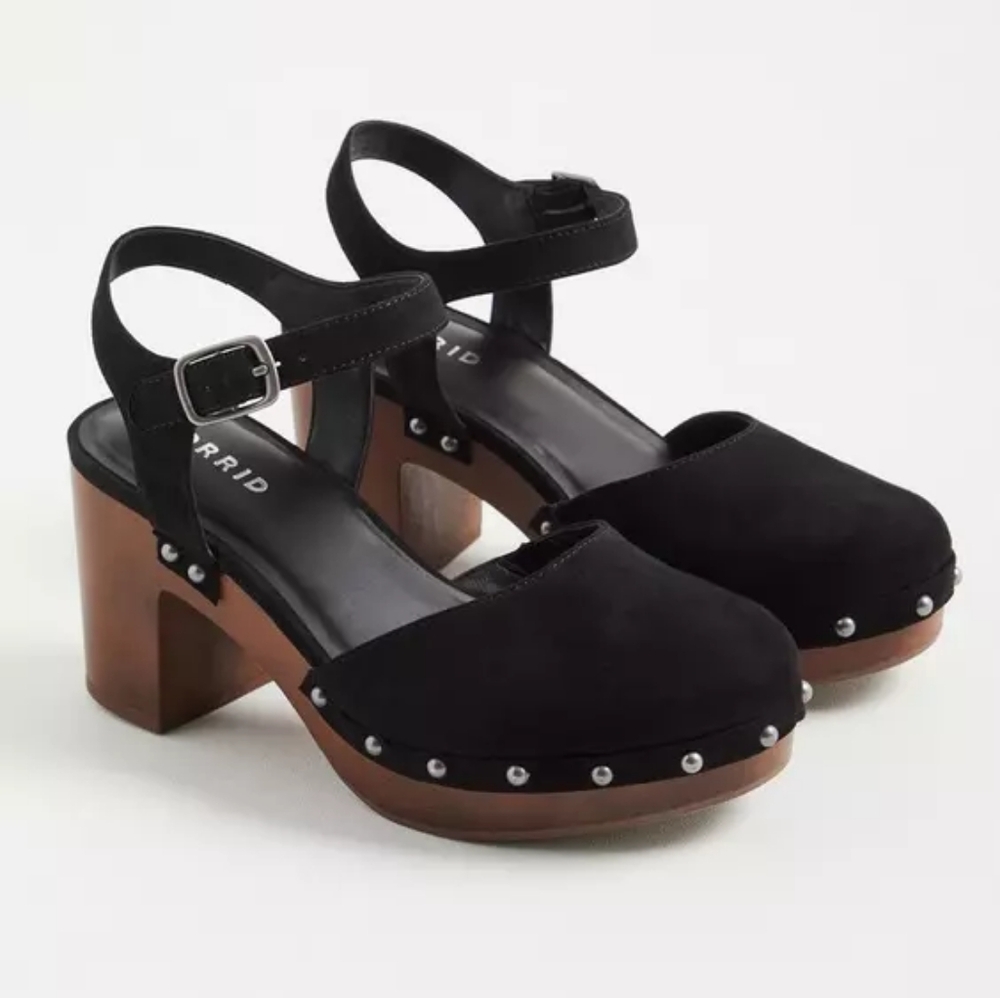 Torrid Size 10.5 black studded clog NWT